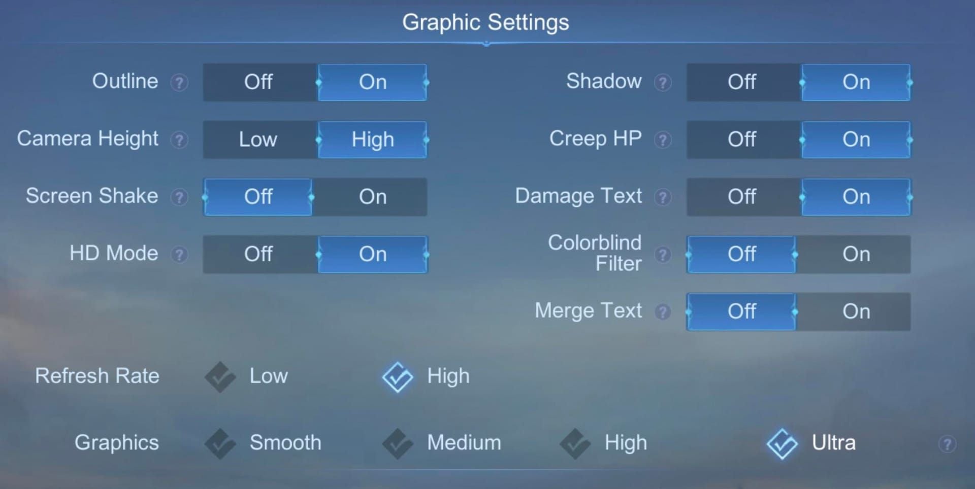 Настройки графики Mobile Legends, настроенные для оптимальной производительности на бюджетных устройствах