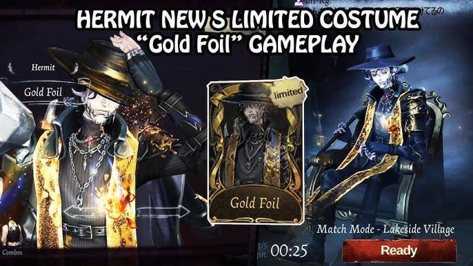 Identity V Gold Foil S-Tier Hermit costume with heist theme design