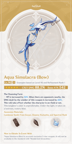 Aqua Simulacra bow render from Genshin Impact
