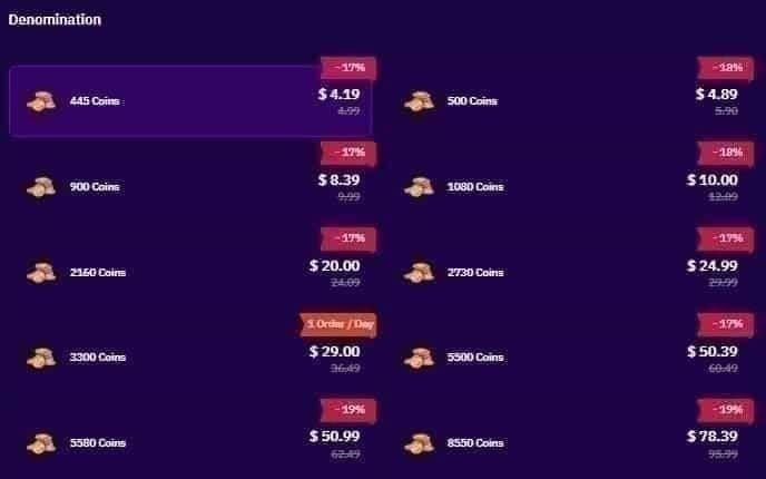 Экран первой покупки монет MICO Live с бонусными монетами