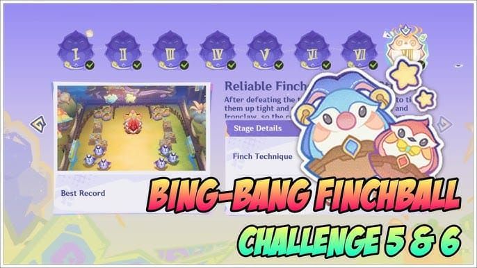Genshin Impact Bing-Bang Finchball Stage 1 Finch Technique enlarged ball hitting enemies