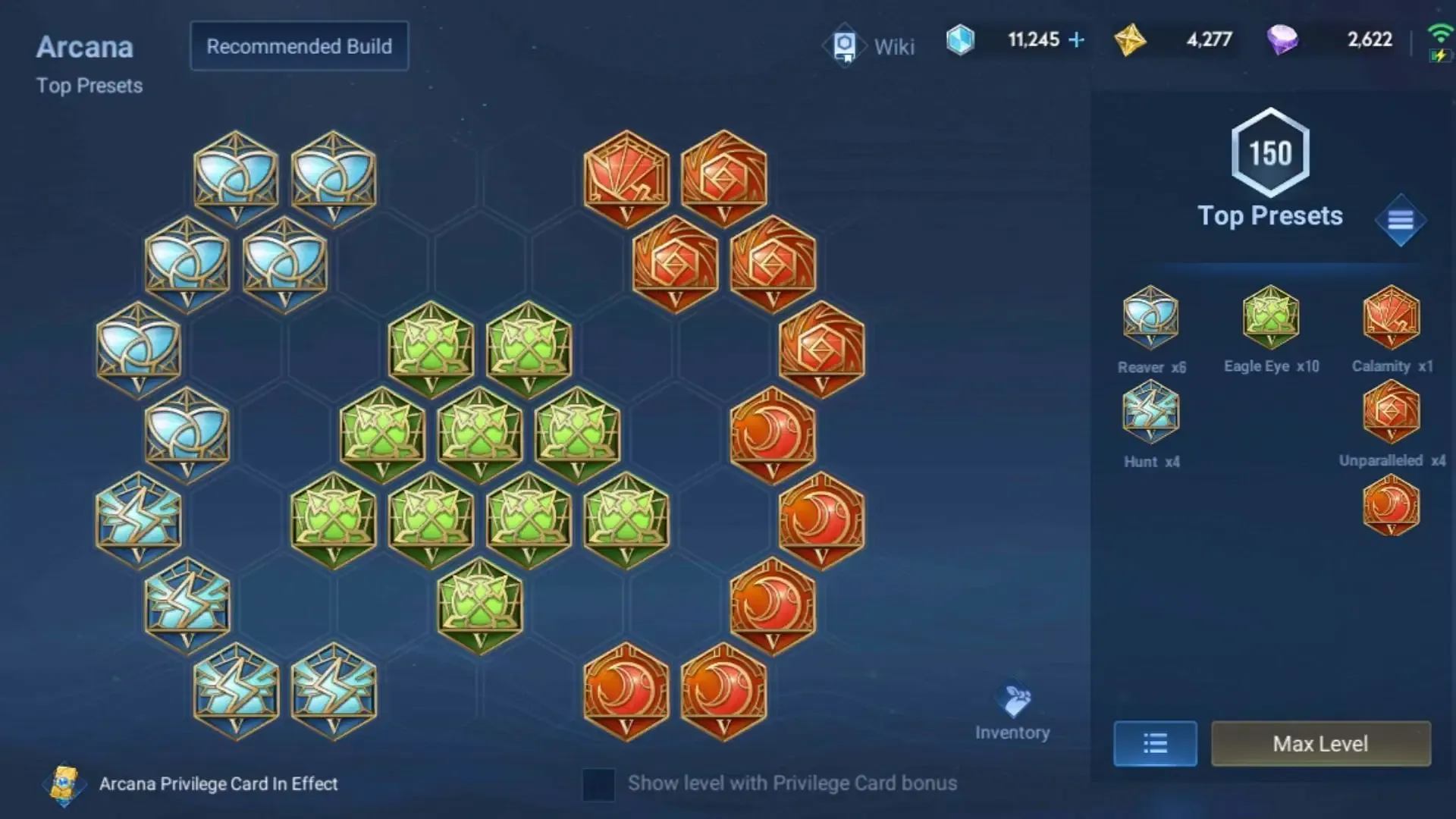 Honor of Kings tank arcana configuration with Longevity and Void arcana showing health and defense stats