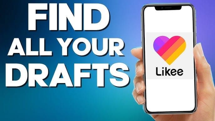 Likee app drafts folder interface for organizing unpublished videos