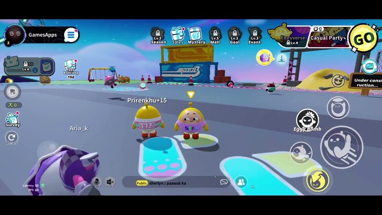 Eggy Party friend support interface showing Top Prize Tickets from supporting friends