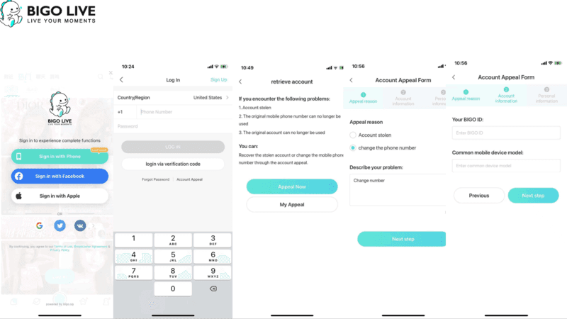 Bigo Live web top-up dashboard showing diamond balance and recharge options