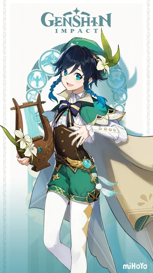 Genshin Impact Venti Anemo bow character model