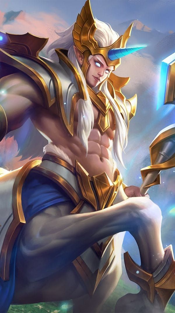Изображение персонажа Хайлоса и демонстрация способностей в Mobile Legends Bang Bang