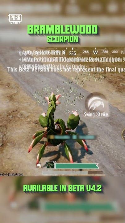 Скриншот Скорпиона терновника в режиме перемещения под землей в PUBG Mobile
