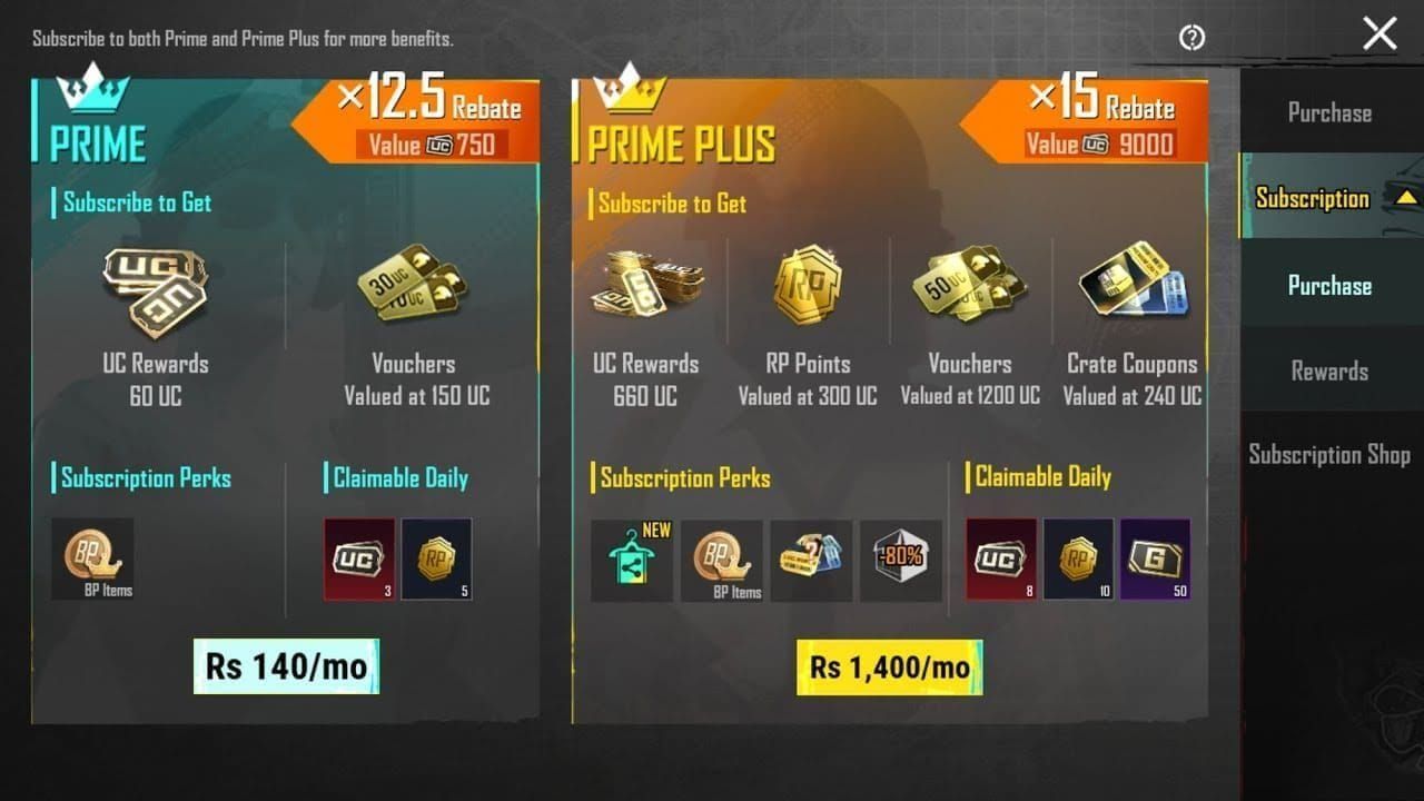 Guide to subscribing to PUBG Mobile Prime and Prime Plus in the store