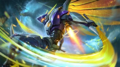 Saber Codename - Storm Legend skin artwork in Mobile Legends Bang Bang