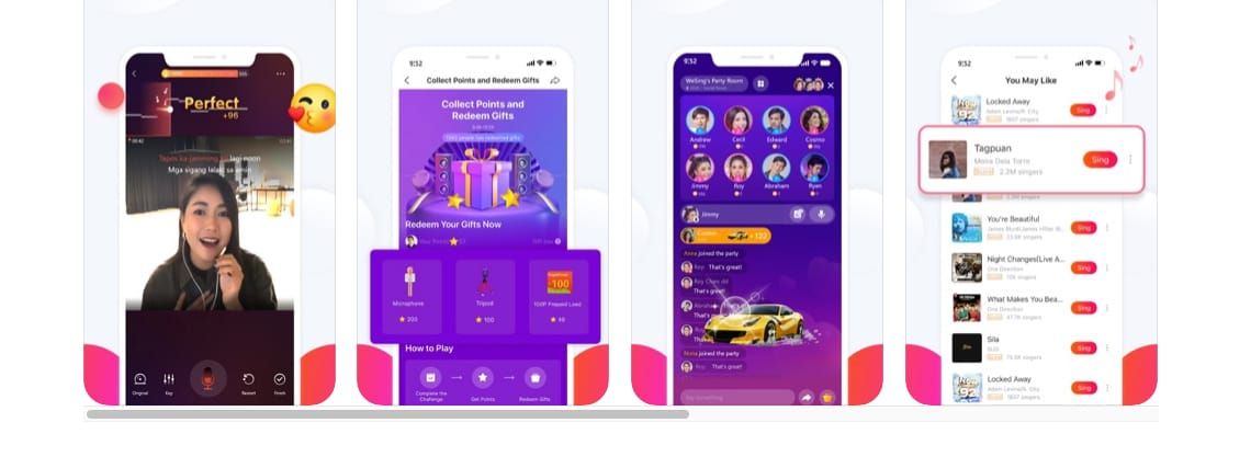 WeSing app karaoke room screen showing lyrics and visual indicators with no sound output