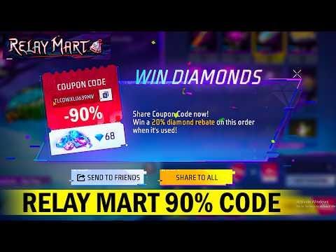 Скриншот интерфейса ввода кода скидки Free Fire Relay Mart