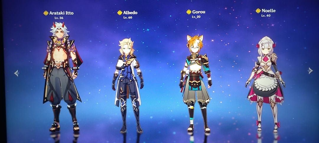 Genshin Impact Zhongli Mono-Geo team composition screenshot