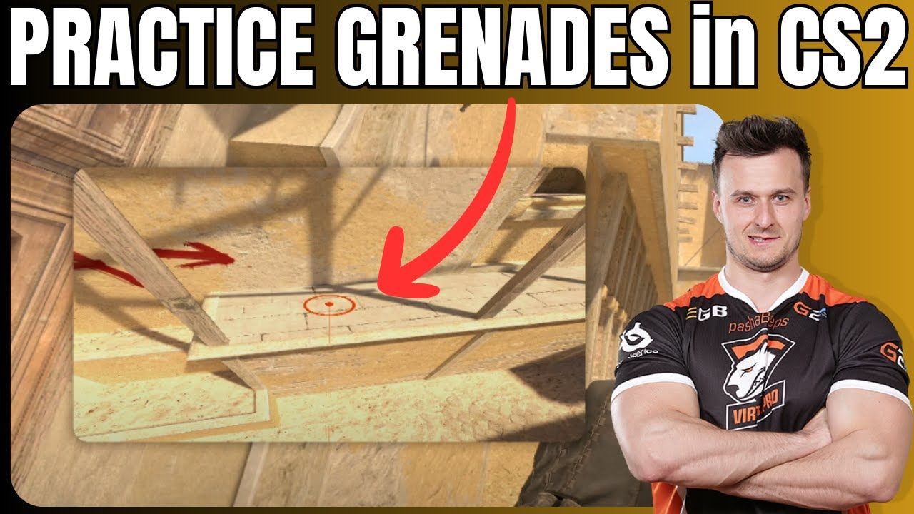 Player lining up utility using CS2 grenade practice camera