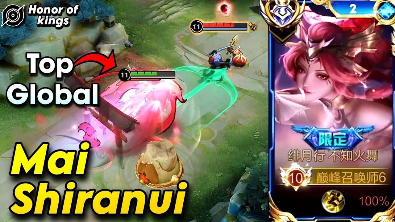 Mai Shiranui executing abilities in Honor of Kings gameplay
