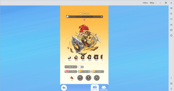 Ragnarok Crush squad management screen with four companion slots and main hero