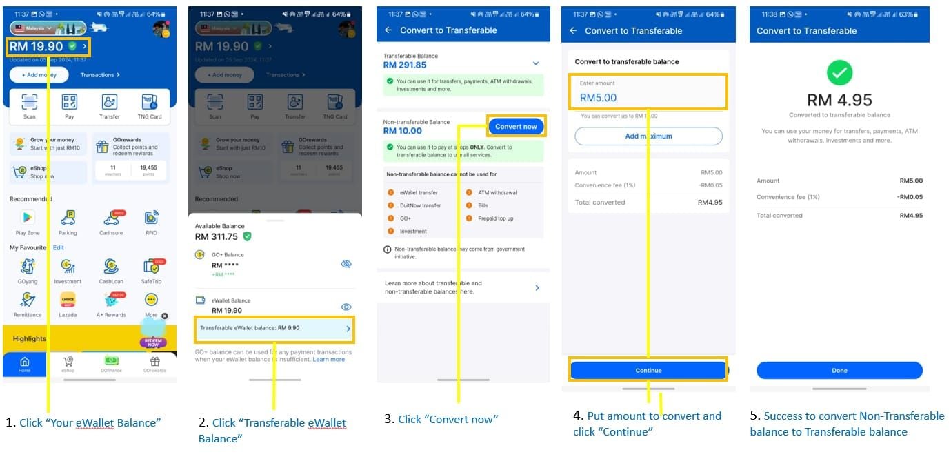 Интерфейс приложения TNG eWallet при выборе опции пополнения через Reload PIN