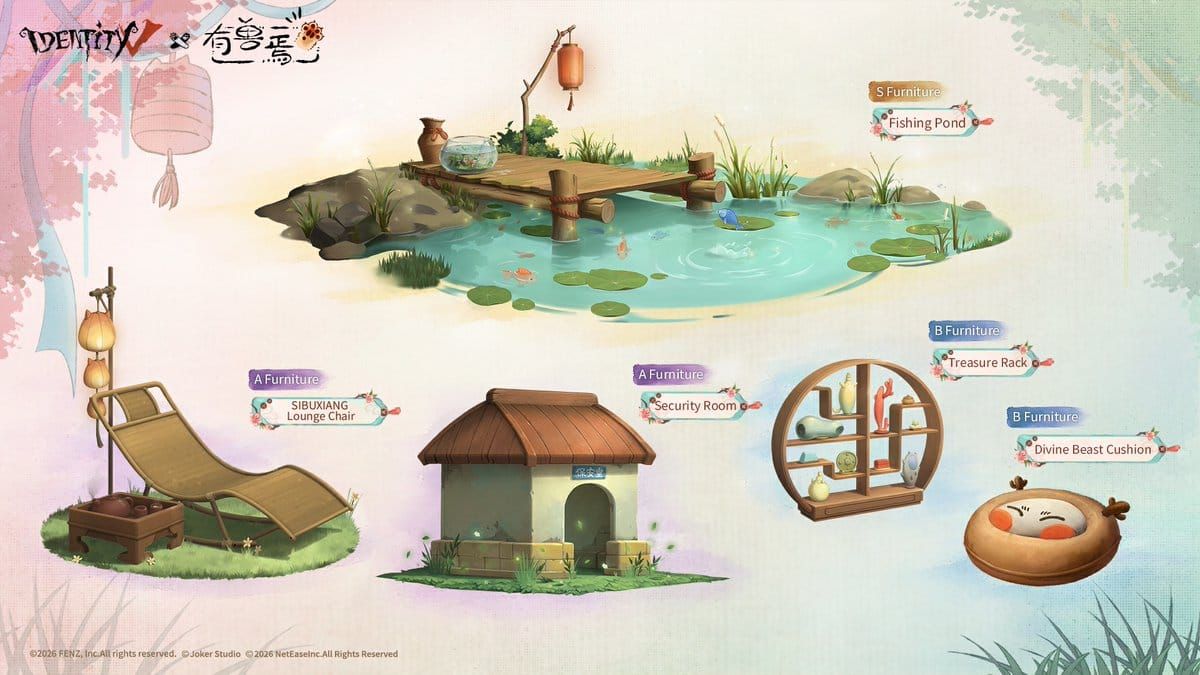 Identity V Fabulous Beasts furniture package Fishing Pond and Lounge Chair