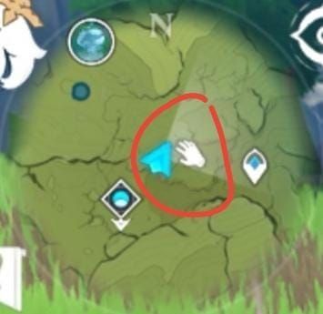 Genshin Impact mini-map showing detected Liyue local specialties marked with icons