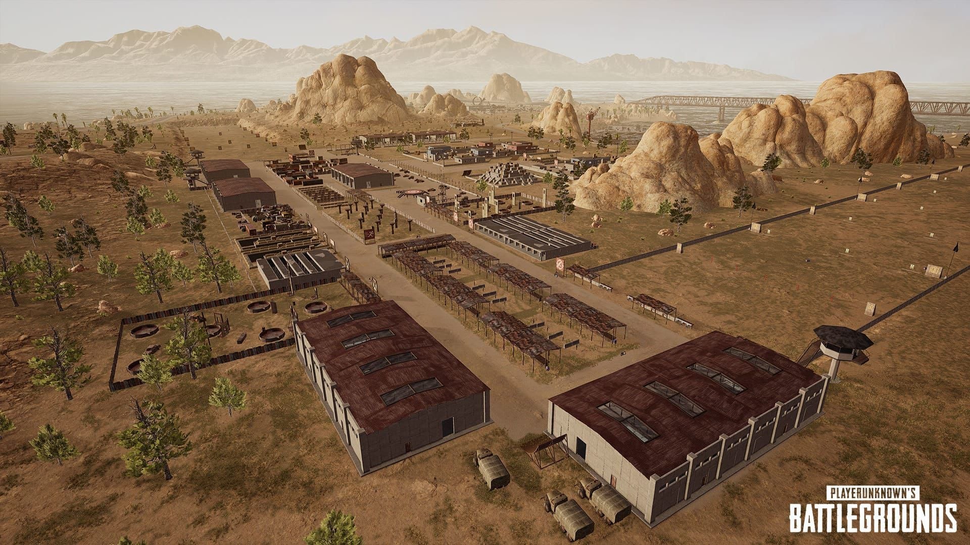 Тренировочная площадка PUBG Mobile, показывающая настройку теста распыления на стену с M416 на расстоянии 50 метров