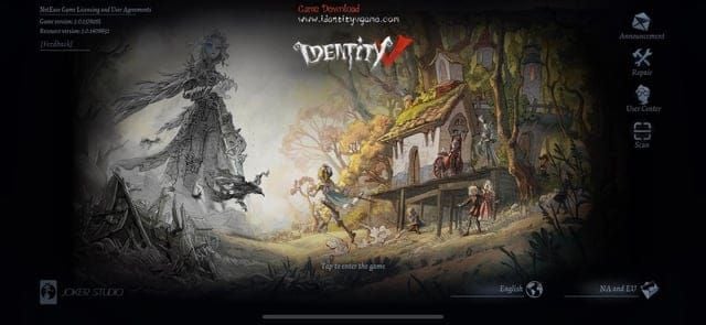 Инструмент восстановления ресурсов Identity V на экране входа