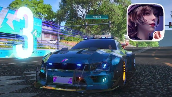 Ace Racer licensed sports car racing on high speed neon city track
