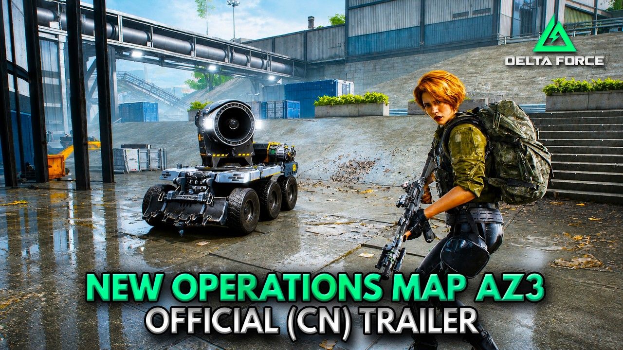 Official Delta Force AZ3 Operations map trailer with rifle and UGV