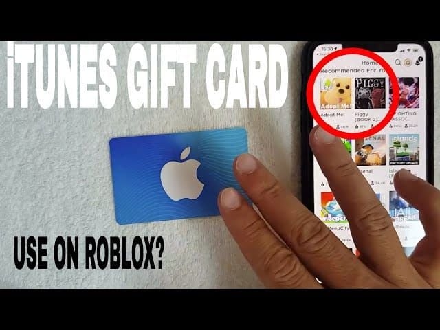 Roblox store screenshot with Apple Gift Card balance for Robux purchase