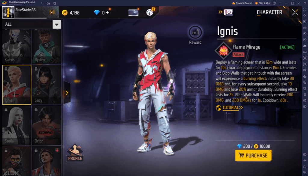 Free Fire Will of Fire Bundle character preview