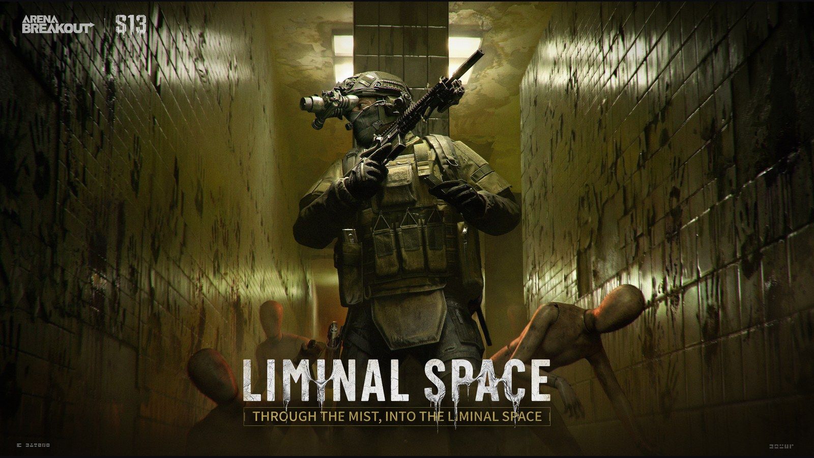 Официальный арт 13-го сезона Arena Breakout: Liminal Space с винтовкой с глушителем и коллиматорным прицелом