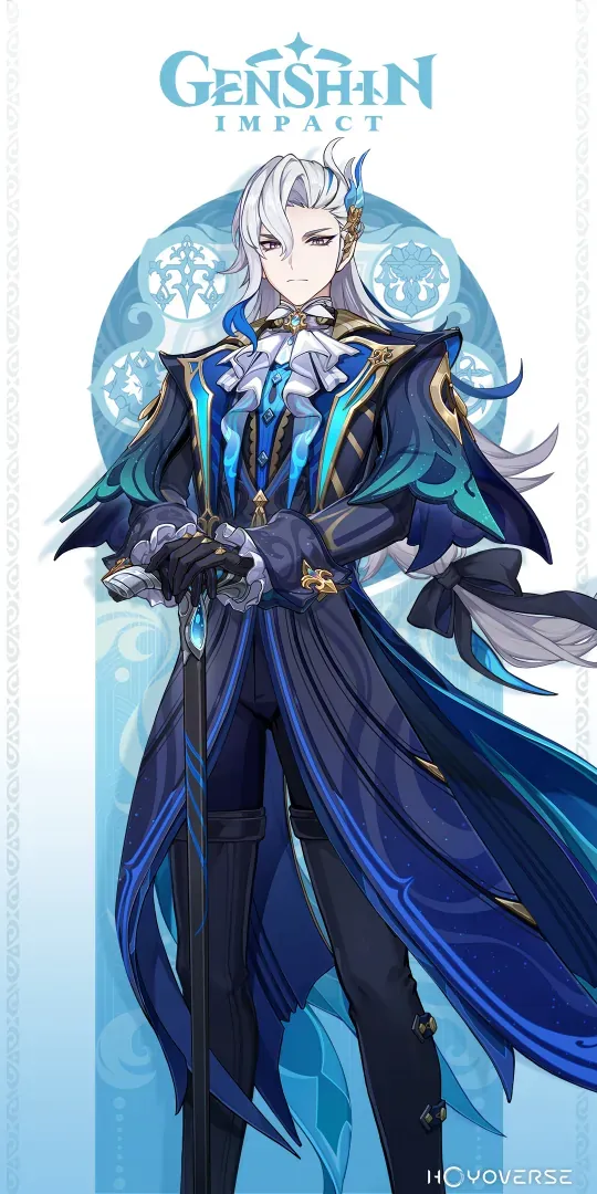 Neuvillette character from Genshin Impact with Marechaussee Hunter