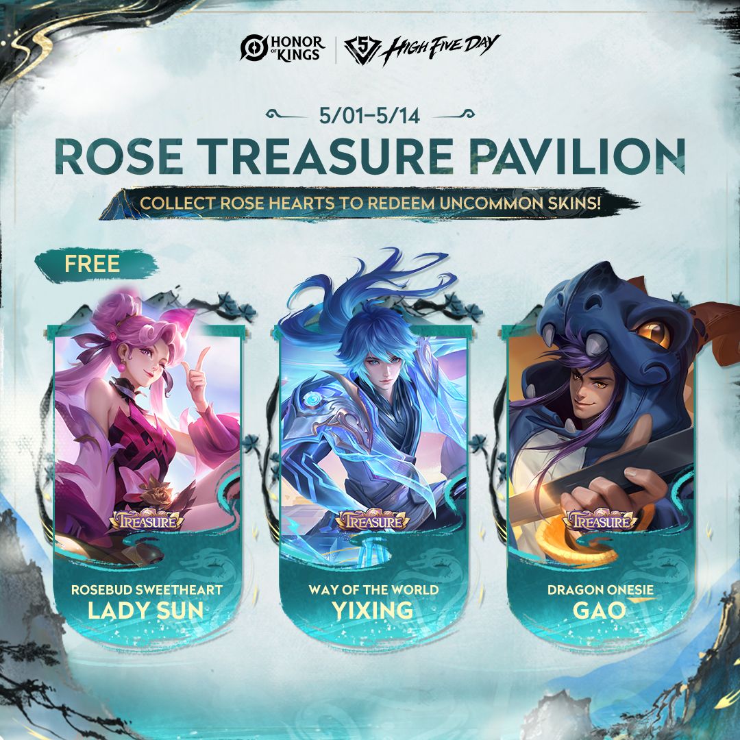 Honor of Kings: Rose Treasure Pavilion Returns with Exclusive Skins on May 1st