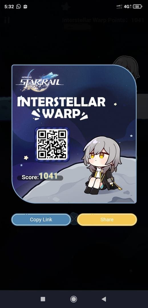 Honkai Star Rail Warp Records interface displaying pull history, pity progress, and 5-star guarantee status