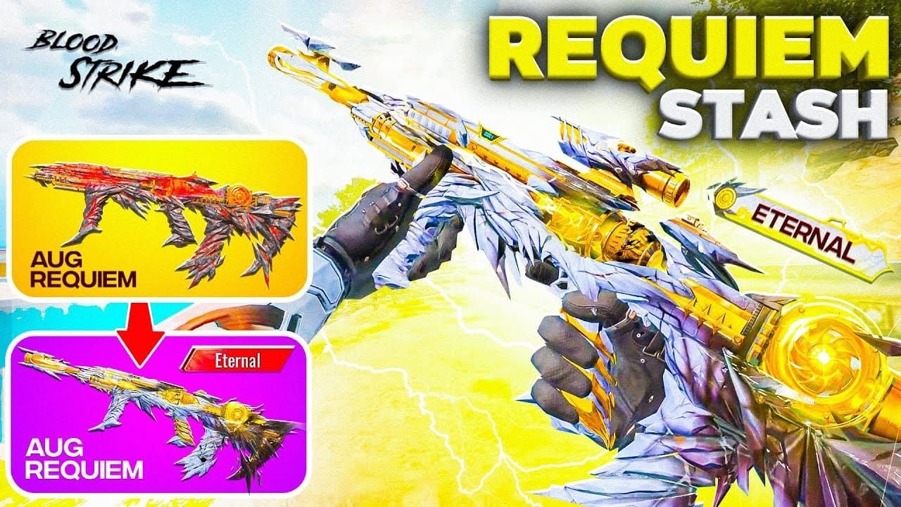 Сравнение EVO-облика Blood Strike AUG «Риптид» с другими скинами на AUG