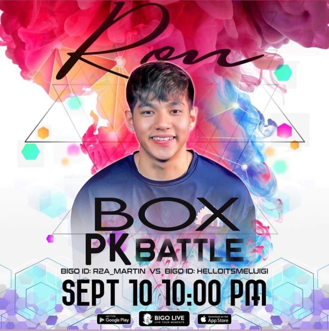 Bigo Live PK Battle interface showing two competing streamers with real-time gift battle counters