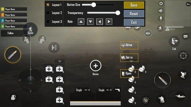 PUBG Mobile control layout comparison between traditional right-fire and left-fire button configurations