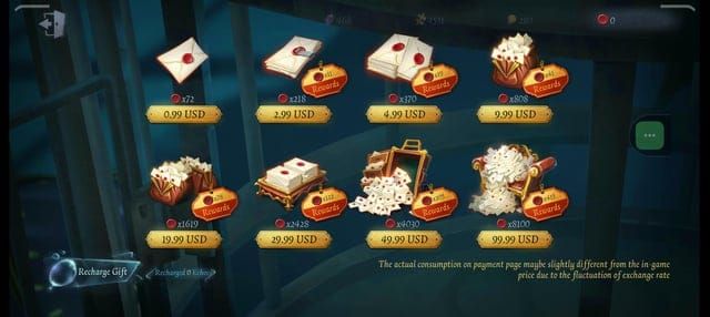 Comparison of Identity V in-game vs website Echoes recharge rates