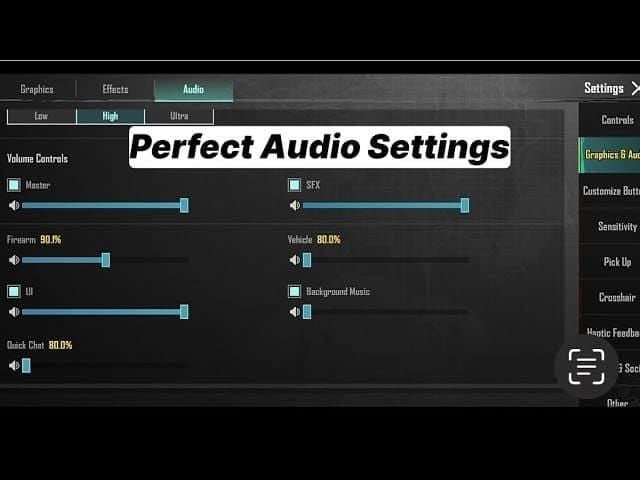 PUBG Mobile audio settings interface showing 3D audio options