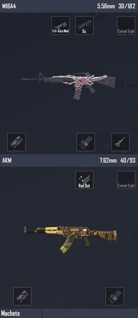 PUBG Mobile current meta weapons including MK20 rifle and Spectre SMG