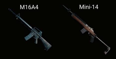 Сравнительная таблица TTK Mini-14, SKS и SLR в PUBG Mobile
