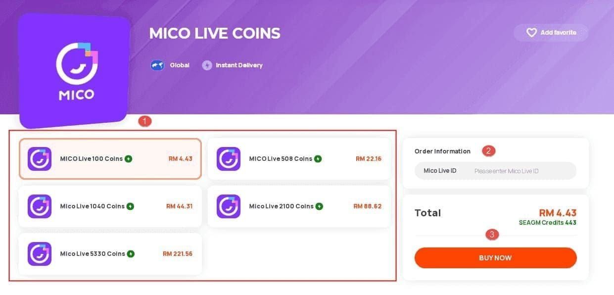 Интерфейс приложения MICO Live, показывающий профиль, настройки и меню способов оплаты