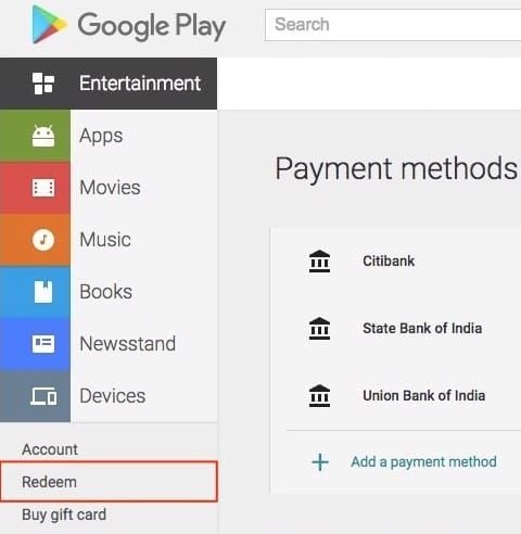 Google Play Store payment interface displaying Google Pay option and purchase confirmation