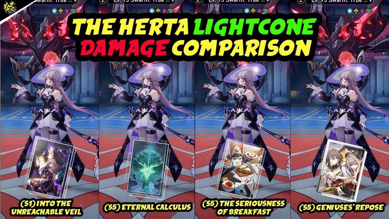 Damage comparison chart for Saber light cones in Honkai Star Rail