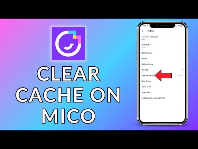 Android device settings showing MICO app cache clearing interface