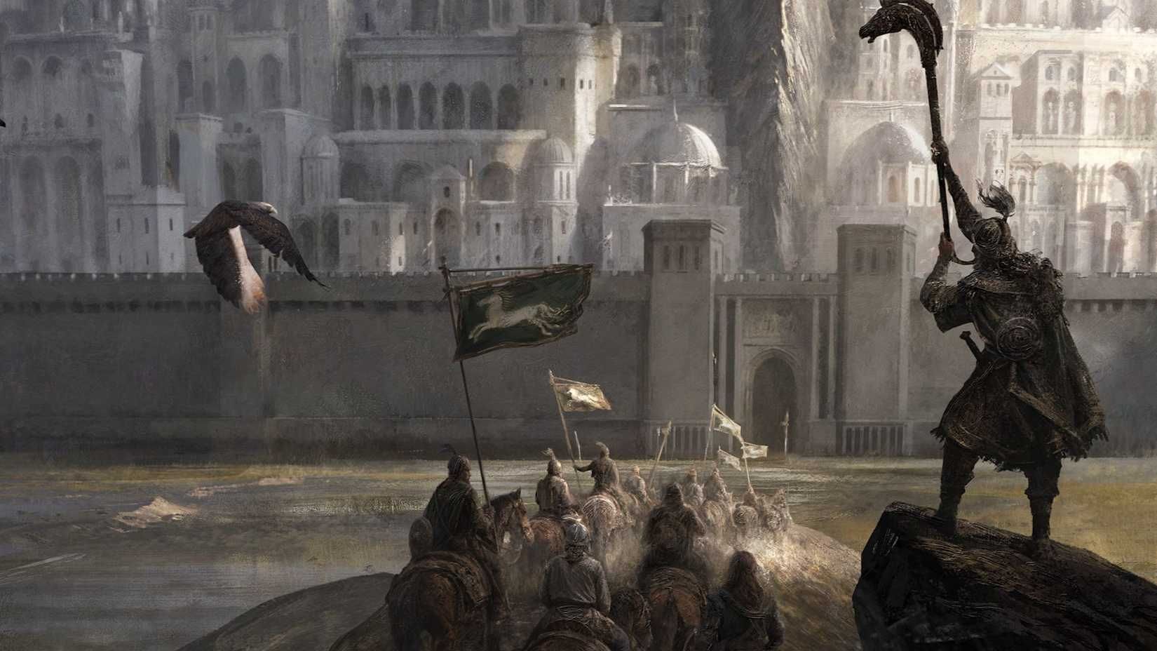 Ключевой арт дополнения The White Tower and the Hall of Gold для настольной ролевой игры The One Ring