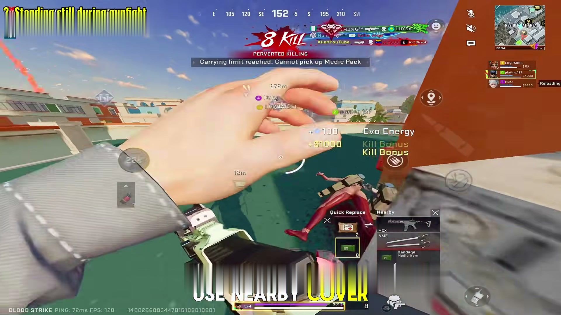 Use nearby cover in a Blood Strike gunfight after a kill, then check the Nearby loot window