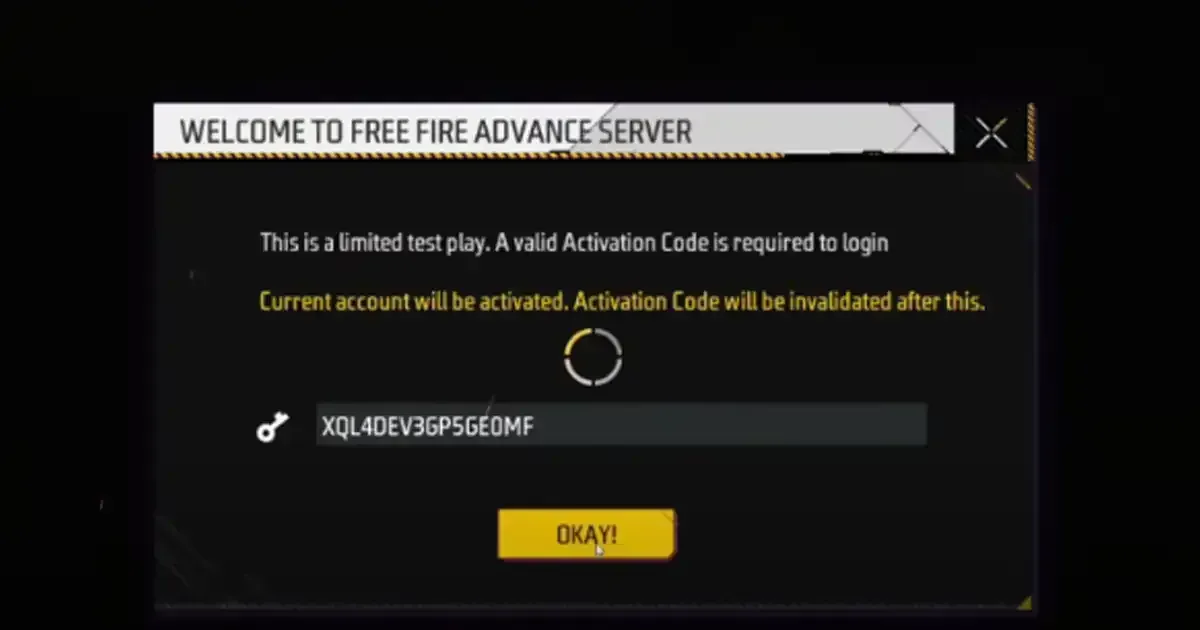 Free Fire OB52 Advance Server lobby screenshot
