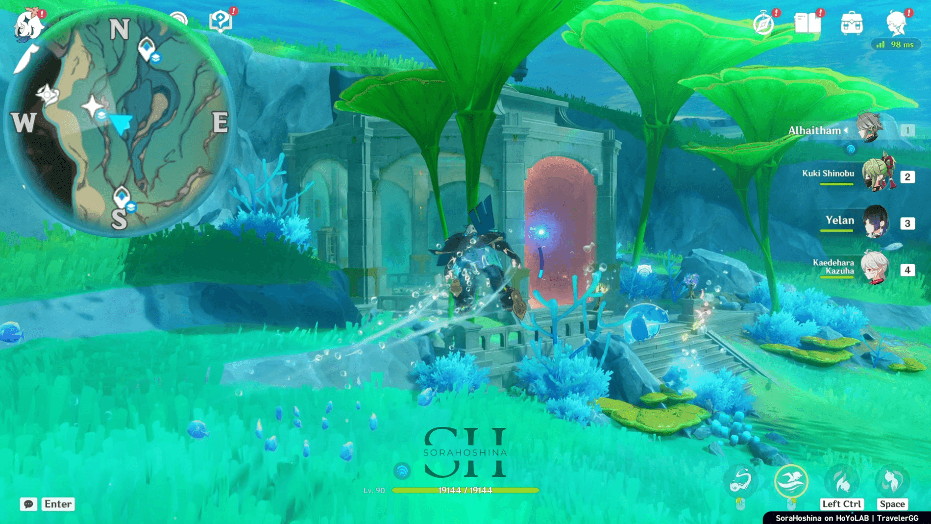 Underwater Dome puzzle location in Elton Trench from Genshin Impact showing the dome structure and energy mechanisms