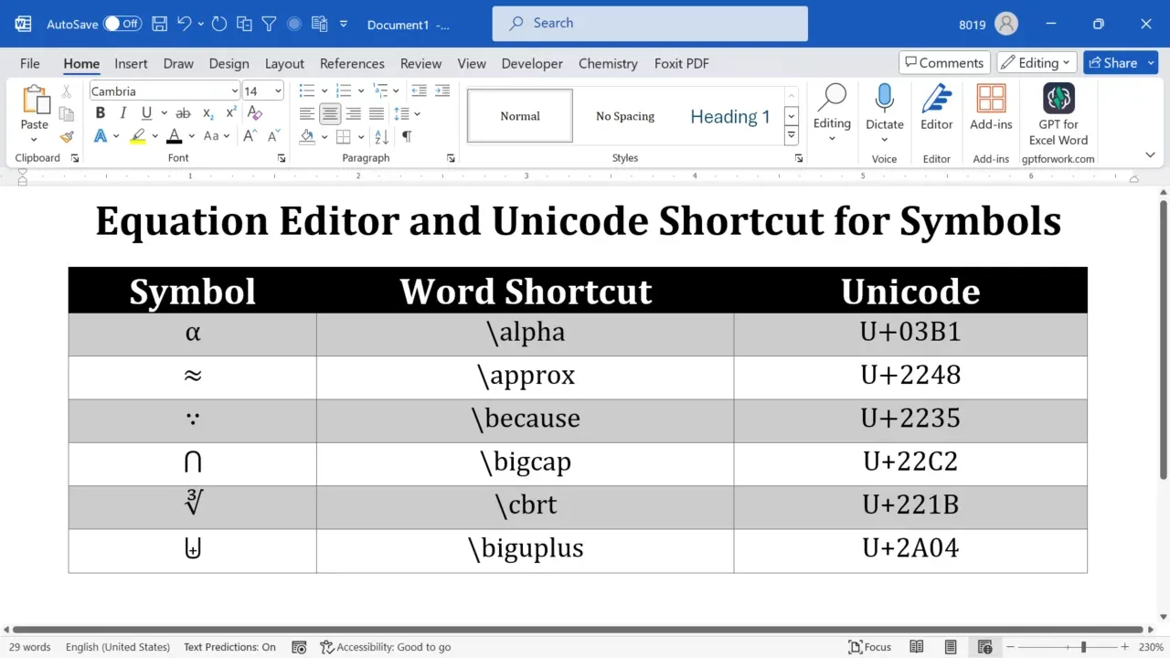 Assigning a custom shortcut key to special characters in Word