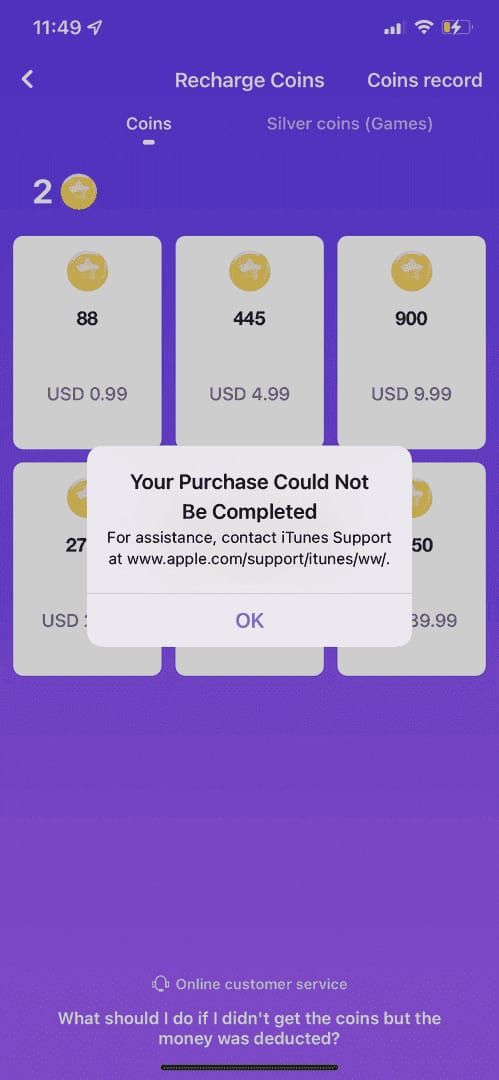 Скриншоты пакетов монет в приложении MICO Live до и после ценового дрейфа